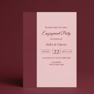 Invitation Fête de fiançailles minimaliste moderne Bar Bourgo