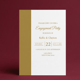 Invitation Fête de fiançailles minimaliste moderne en barre d