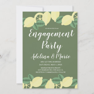 Invitation Fête de fiançailles moderne Boho Citron Verdure