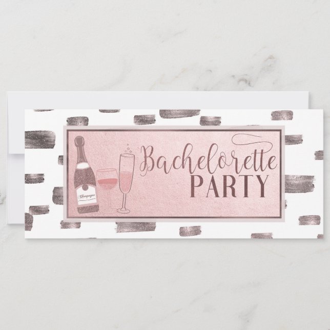 Invitation Fête de Fiançailles Moderne et Glamour avec des Bo (Devant)