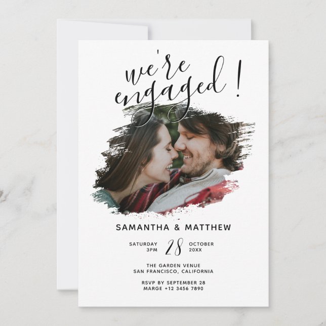 Invitation Fête de fiançailles Moderne Rustique Boho (Devant)