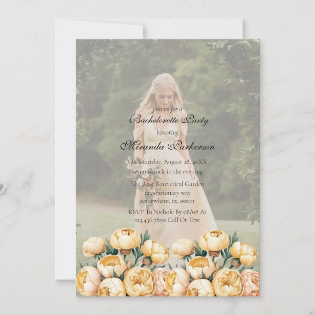 Invitation Fête de Fiançailles Photo Arch Beurre-Jaune (Devant)