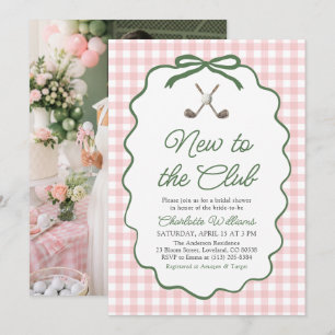 Invitation Fête de Fiançailles Pink Green Golf Nouvelle au Cl