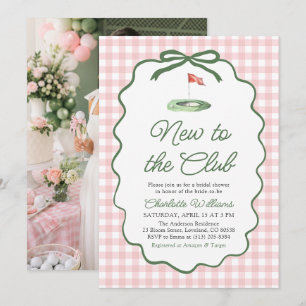 Invitation Fête de Fiançailles Pink Green Golf Nouvelle au Cl