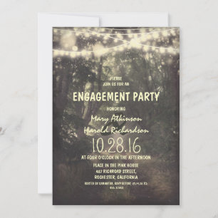 Invitation fête de fiançailles rustique