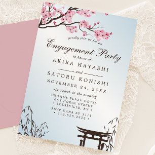 Invitation Fête de fiançailles Sakura Fleur de cerisier japon