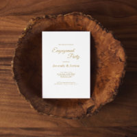 Fête de fiançailles simple avec calligraphie dorée