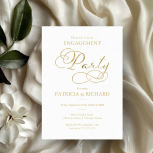 Invitation Fête de fiançailles simple et élégante avec écritu