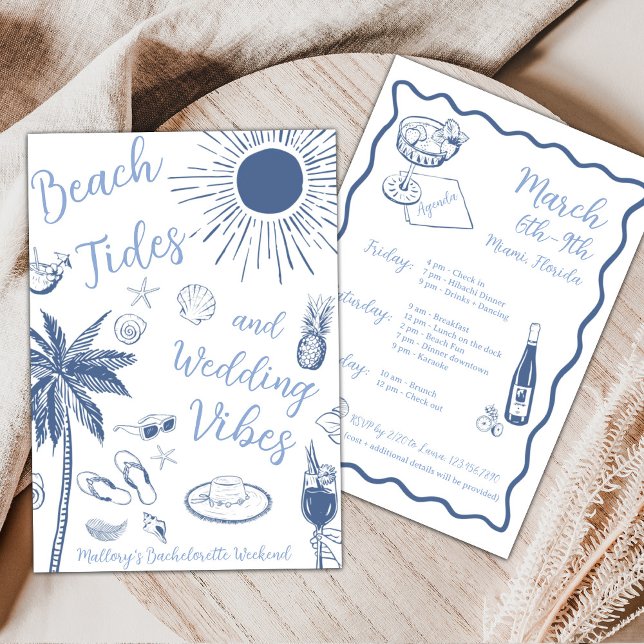 Invitation Fête de Fiançailles sur le Thème des Marées et des (Créateur téléchargé)