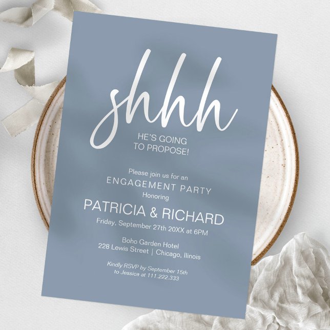 Invitation Fête de fiançailles surprise calligraphie chic (Créateur téléchargé)