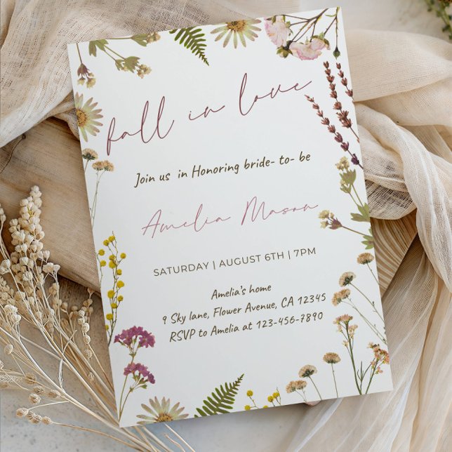 Invitation Fête de Fiançailles "Tombez amoureuse" (Créateur téléchargé)