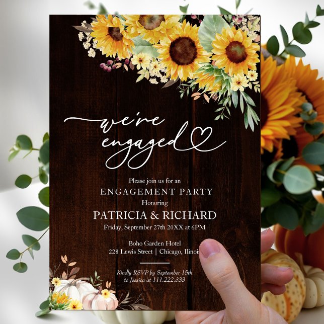 Invitation Fête de fiançailles Tournesol Citrouille (Créateur téléchargé)