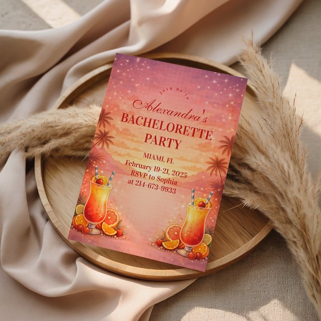 Invitation Fête de Fiançailles Tropical Tequila Sunrise (Créateur téléchargé)