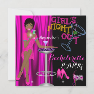 Invitation Fête de Fille Glamour Rose Soirée entre Filles!
