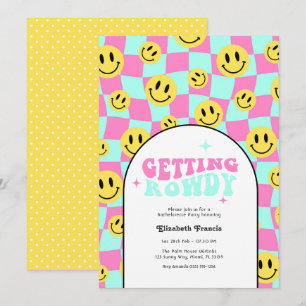 Invitation Fête de Fille Retro Y2K Getting Rowdy Enterrement