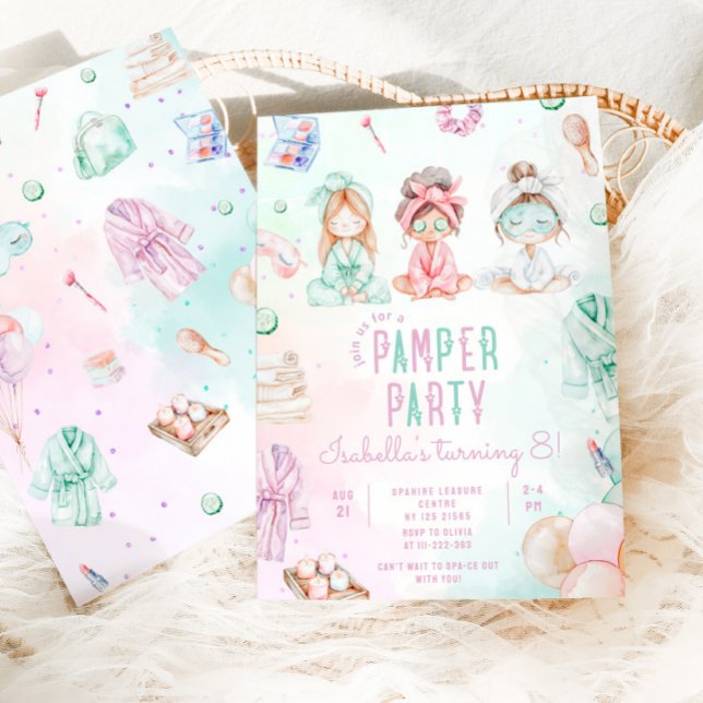 Invitation Fête de filles de fête de salon de beauté (Créateur téléchargé)
