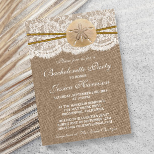Invitation Fête de Filles de Rêve sur la Plage au Dollar de S
