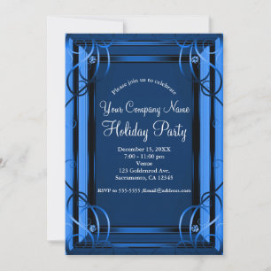 Invitation Fête de fin d'année d'entreprise de Blue Elegant C