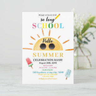 Invitation Fête de fin d'année scolaire Bonjour l'été C'est l