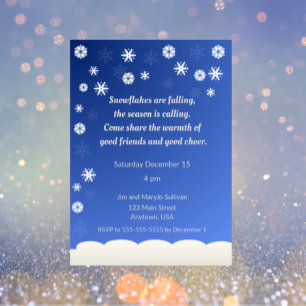 Invitation Fête de fin d'année sous les flocons délicats