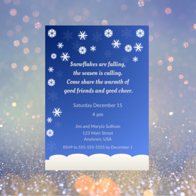 Invitation Fête de fin d'année sous les flocons délicats (Créateur téléchargé)