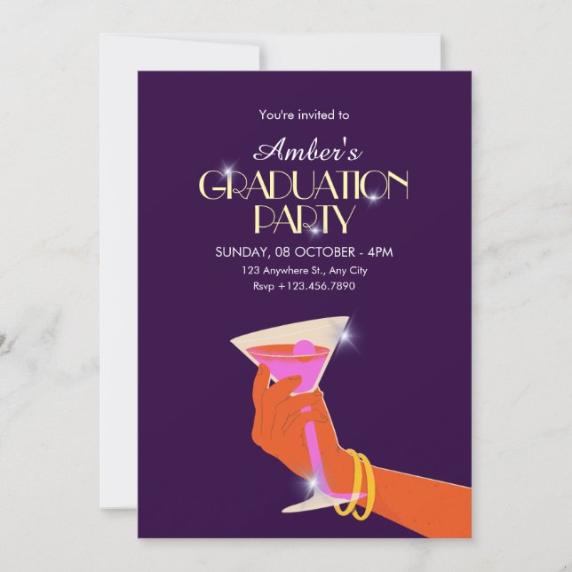 Invitation Fête de fin d'études (Devant)