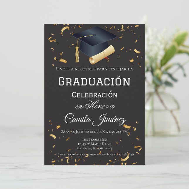 Invitation Fête de fin d'études  (Debout devant)