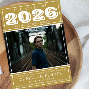 Invitation Fête de fin d'études 2026 Photo de la journée port