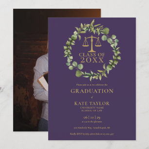 Invitation Fête de fin d'études à la faculté de droit Purple