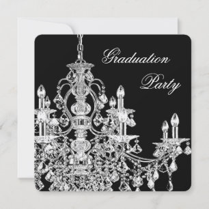 Invitation Fête de fin d'études à lustre noir