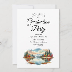 Invitation Fête de fin d'études Automne Rustique au bord d'un