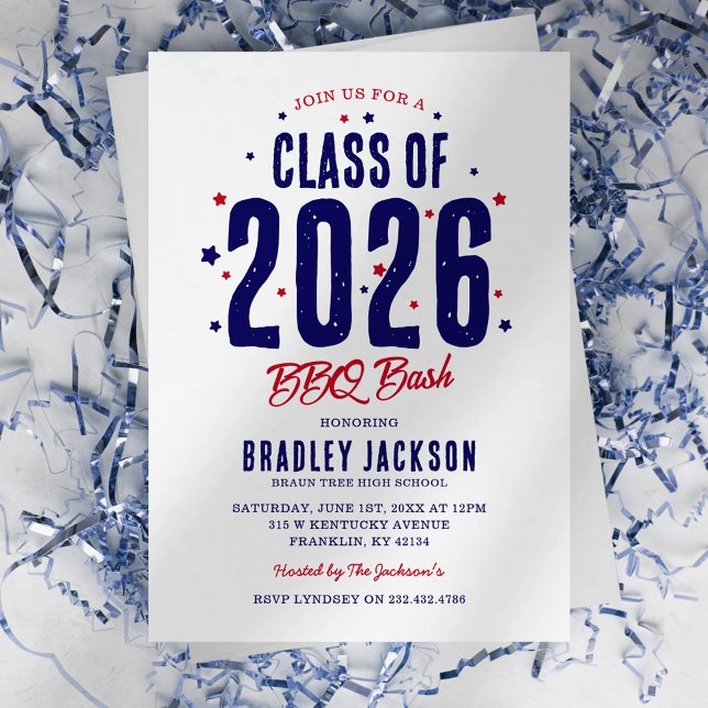 Invitation Fête de fin d'études avec barbecue dans le jardin  (Créateur téléchargé)