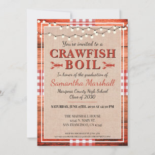 Invitation Fête de fin d'études avec bouillon de écrevisses r