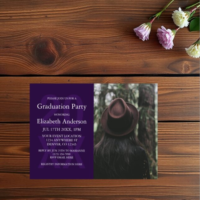 Invitation Fête de fin d'études avec photo moderne (Créateur téléchargé)