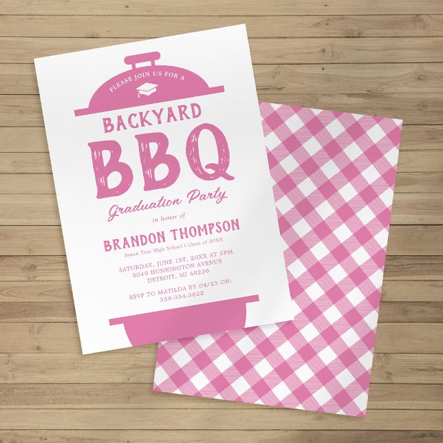 Invitation Fête de fin d'études BBQ dans un jardin rustique (Créateur téléchargé)