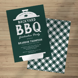 Invitation Fête de fin d'études BBQ dans un jardin rustique v