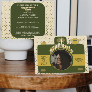 Invitation Fête de fin d'études Boho Rétro Ajouter une photo