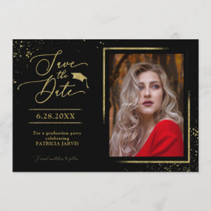 Invitation Fête de fin d'études chic Photo de sauvegarde de d