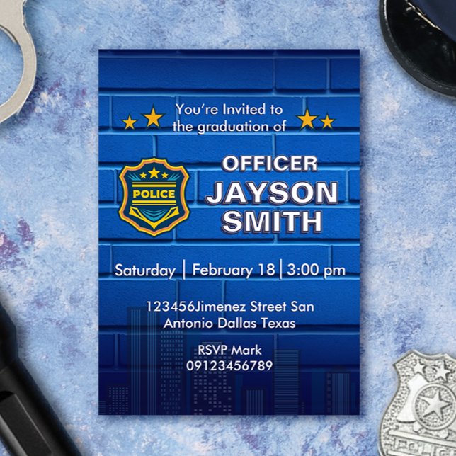Invitation Fête de fin d'études de la police (Créateur téléchargé)