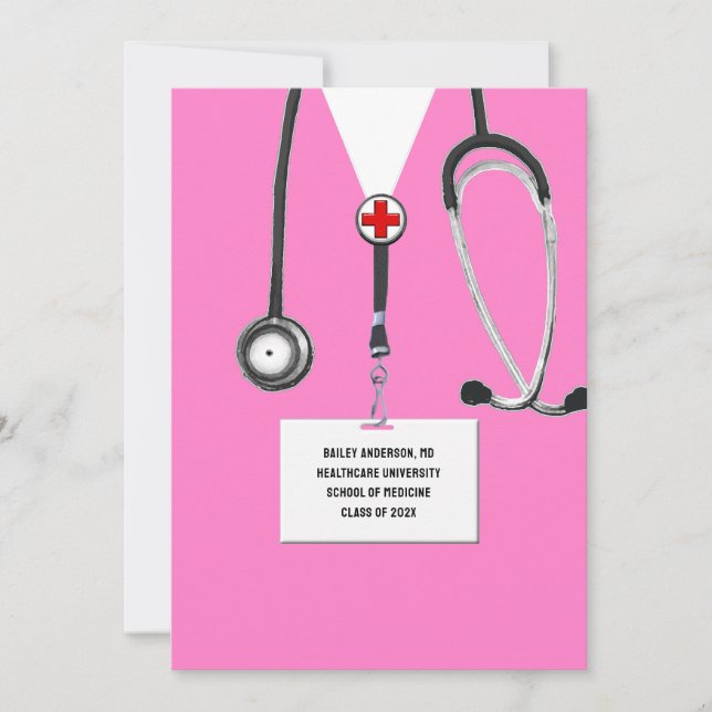 Invitation Fête de fin d'études de l'école de médecine (Devant)