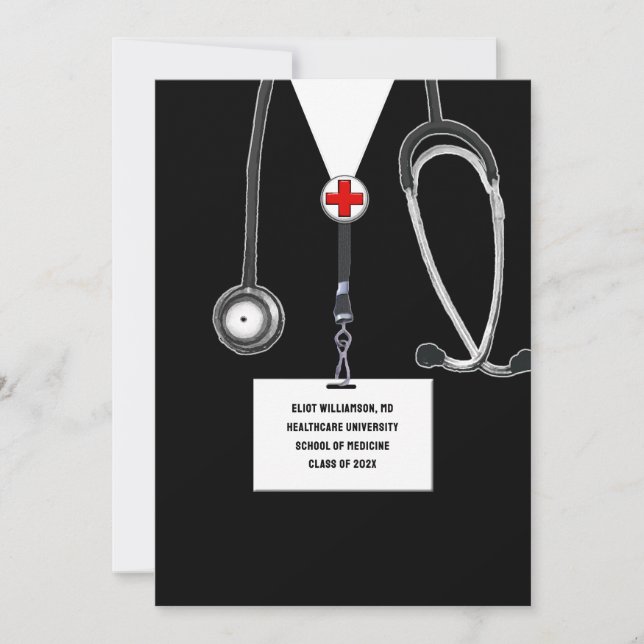 Invitation Fête de fin d'études de l'école de médecine (Devant)
