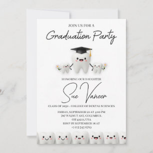 Invitation Fête de fin d'études de l'école dentaire Cute Toot