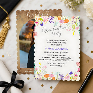 Invitation Fête de fin d'études élégante et personnalisée ave