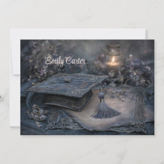 Invitation Fête de fin d'études élégante et vintage avec ambi