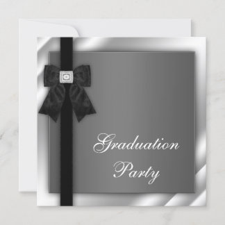 Invitation Fête de fin d'études en noir et blanc pour filles