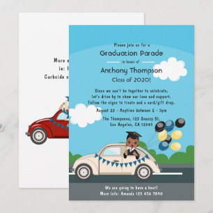 Invitation Fête de fin d'études en voiture