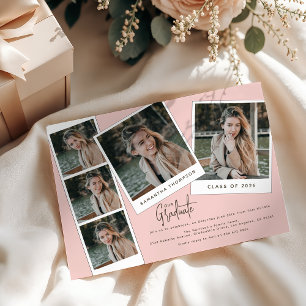 Invitation Fête de fin d'études Minimal Moderne 5 Photos