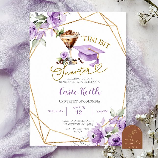 Invitation Fête de fin d'études Purple Tini un peu plus intel (Créateur téléchargé)