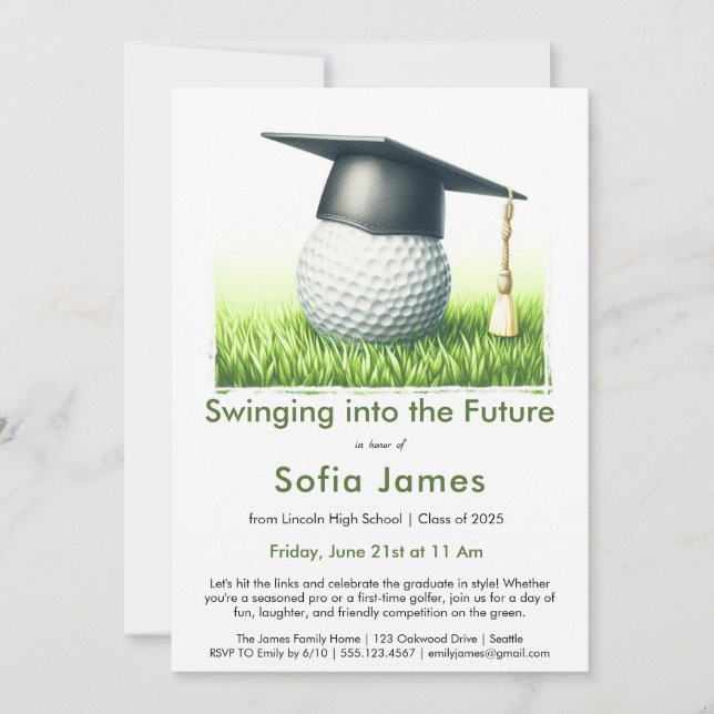 Invitation Fête de fin d'études |  Une remise de diplômes sur (Devant)