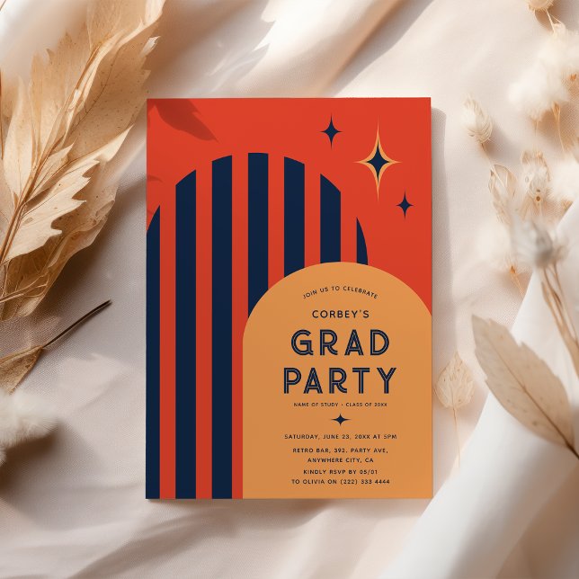 Invitation Fête de fin d'études Vintage Rétro (Créateur téléchargé)